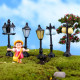 Micro-Landscape Retro Street Lamp Resin Desktop Children's Decoration DIY Sand Table Simulation Street Lamp Small Ornament