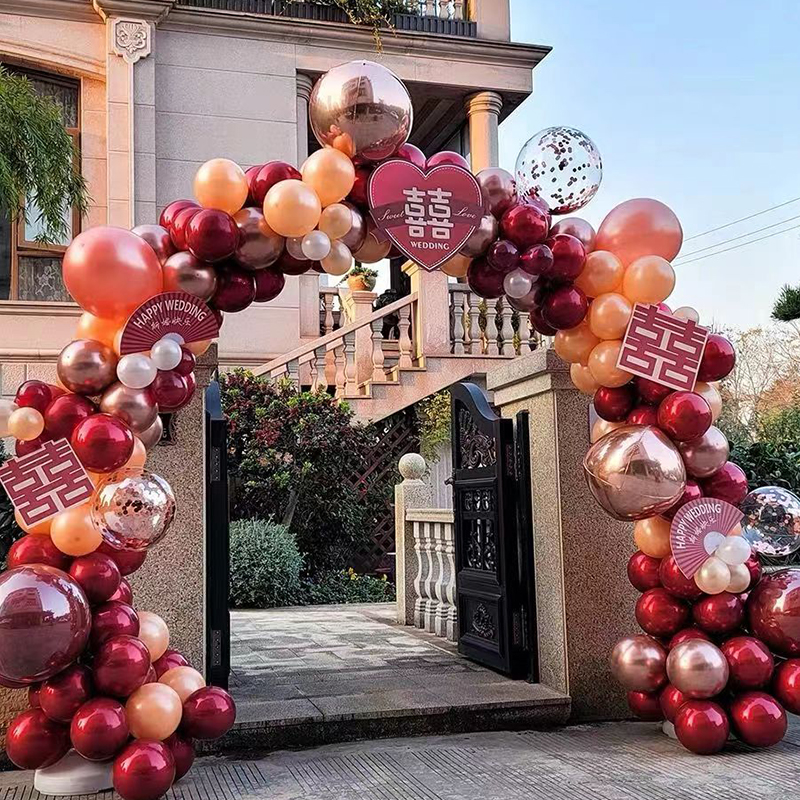 Balloon Arches Wedding Columns Suit Rural Doorway Decoration Wedding Scene Placement Outdoor Supplies Wedding Road Citation-Taobao