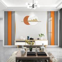 Light luxury bamboo 885 wood fiber TV background wall panel modern simple carbon crystal board guest sofa decoration hall protection