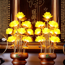 led nine-product landing lotus lamp Buddha lamp home plug-in Lotus lamp for Guanyin Buddha lamp Buddha Hall supplies lamp