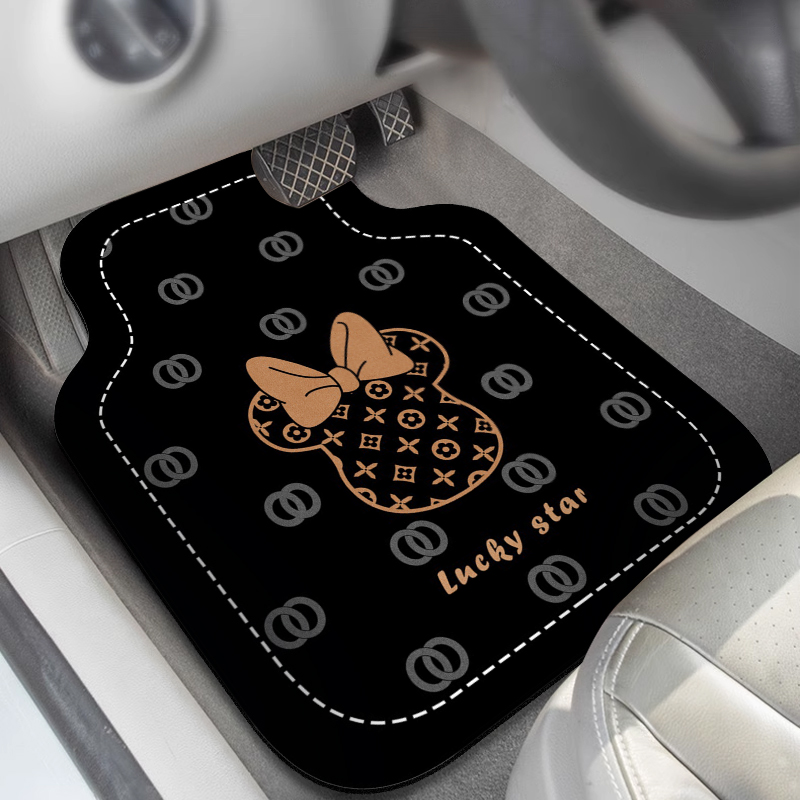 Car Footbed Universal Carpet Main Driver Special Single Sheet Cartoon Love Woman Mat Anti Dirty Easy To Clean Car Mat-Taobao