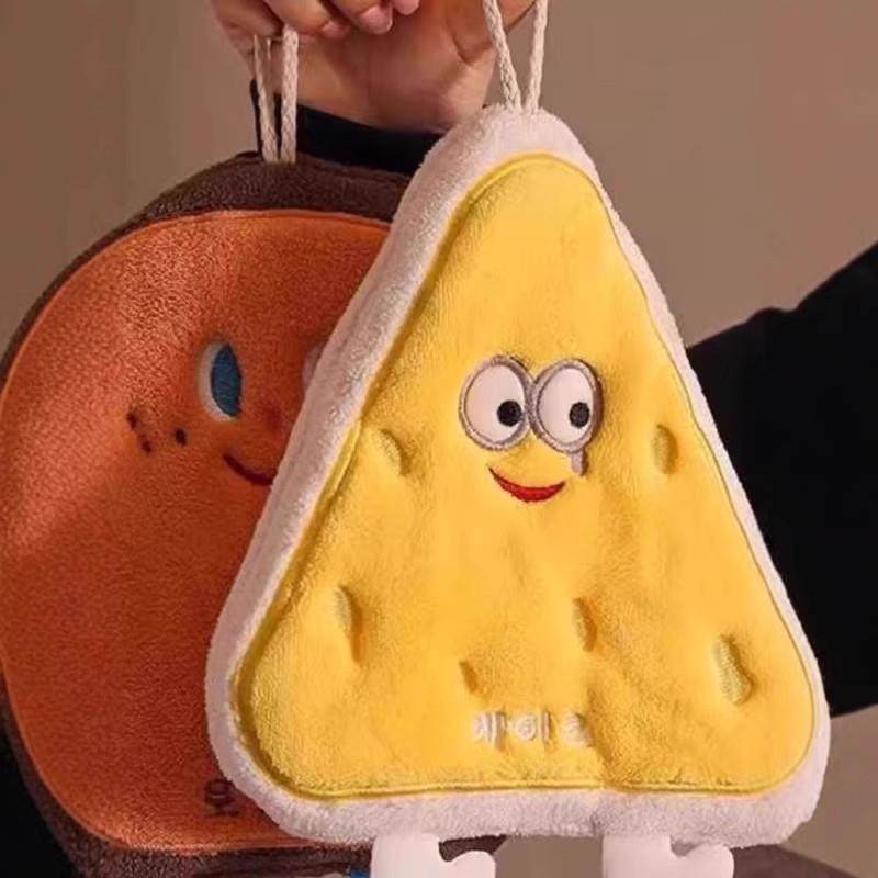 Cute Hanging Hand Towel, Absorbent and Thickened, Bathroom Hand Towel, Small Square Towel, Kitchen Rag, Cartoon Quick-Drying