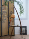 Medieval-Style Grapefruit Floor Lamp, Retro Wabi-Sabi Style Bedroom Bedside Atmosphere Lamp, Living Room Sofa Side Standing Fishing Lamp