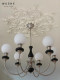 French-Style Mid-Century White Ash Wood Black All-Copper Chandelier, American-Style New Chinese-Style Dining Room Living Room New Modern Lamp