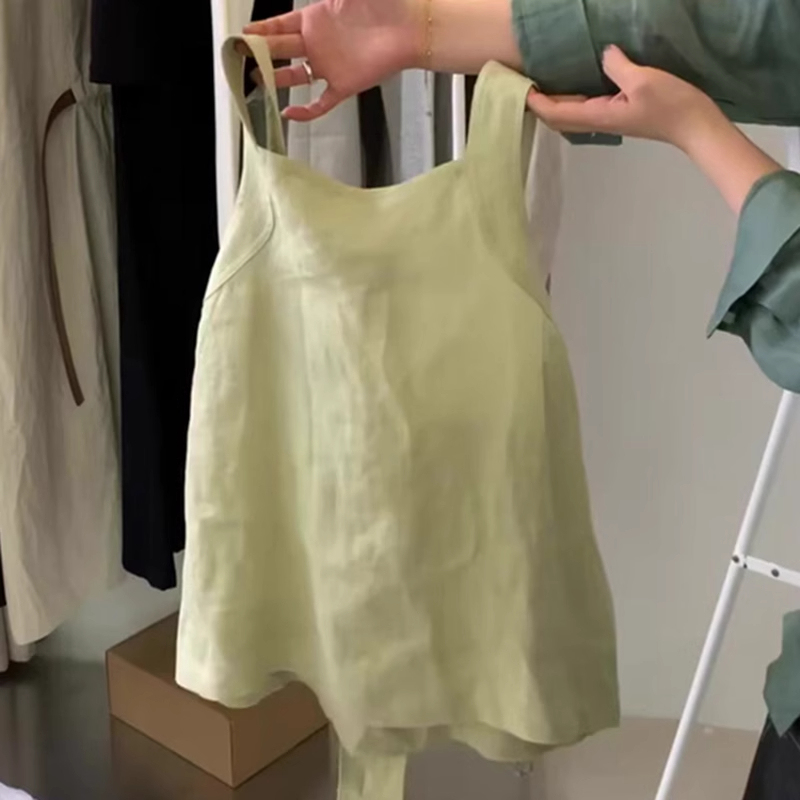 Highly Recommended! Green Square-Neck Back-Tie Tank Top for Women, Summer Design, Loose Sleeveless Camisole Top Highly Recommended! Green Square-Neck Back-Tie Tank Top for Women, Summer Design, Loose Sleeveless Camisole Top