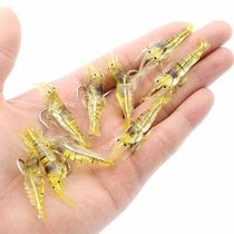 Luia emulation 4cm small grass shrimp nightlight with crook shrimp teething bass and sea fishing fresh water false bait soft bait forced