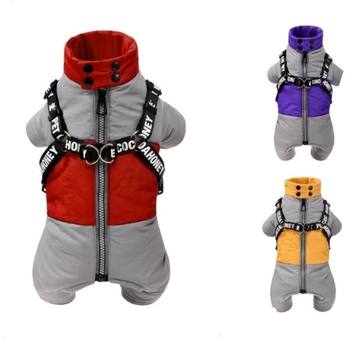 Thickened dog clothes, warm and tractionable, four-legged teddy bear, pomeranian, schnauzer, corgi and french bulldog pet clothing