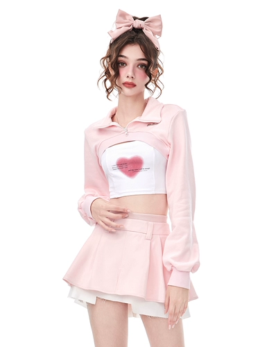 Оригинальный розовый короткий эластичный лонгслив, комплект, эффект подтяжки