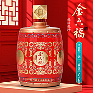 【金六福】【小黑盒】52度纯粮白酒1500ml