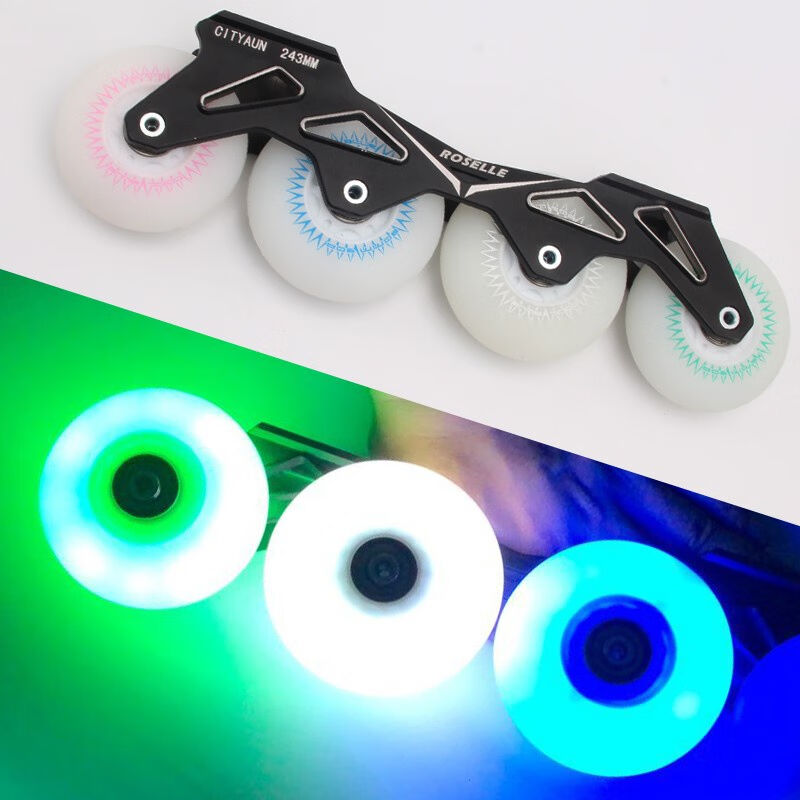 Cool show Skate Sparkling Skate Wheel Skate Wheel Skating Shoes Extremely Light Dry Skates 90A Straight Rows Of Luminous Wheels Pink Wheels-Taobao