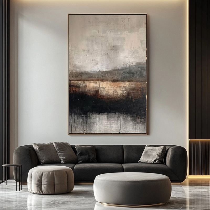 Wabi-Sabi Style Pure Hand-Painted Abstract Oil Painting for Living Room, Dining Room, Model Room, Entrance Hall Background Wall Art Decoration Hanging Painting Wabi-Sabi Style Pure Hand-Painted Abstract Oil Painting for Living Room, Dining Room, Model Room, Entrance Hall Background Wall Art Decoration Hanging Painting