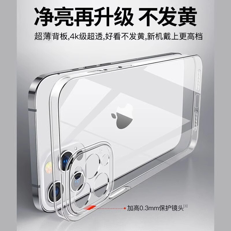 Suitable for iPhone 15 Pro Phone Cases, New Apple 14 Pro Max Protective Cover, Ultra-Thin Transparent 13, Heat Dissipation and Breathable, Full Coverage, Anti-Drop, Lens Protection, 12, High-End Feel, 11Pm, Internet Celebrity Style, Unisex