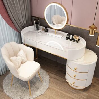 Nordic dressing table light luxury high-end new internet celebrity makeup table bedroom modern simple retractable storage cabinet