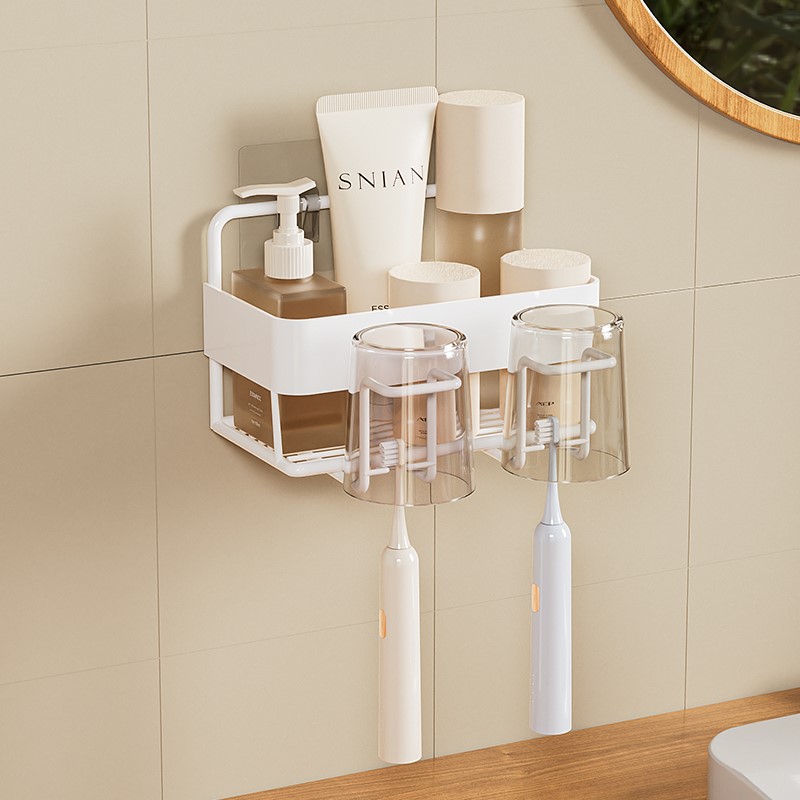 Toothbrush Shelf Lovers SHELF-FREE WALL-MOUNTED TOILET DOUBLE GARGLE CUP CONTAINING DENTISTRY RACK-Taobao