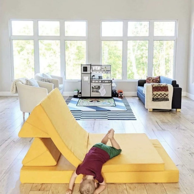 Nugget ແບບດຽວກັນຂອງເດັກນ້ອຍປີນພູ mat folding ເກມ sofa ຊັ້ນ mat ຫ້ອງດໍາລົງຊີວິດເດັກນ້ອຍ crawling mat ຫນາ mat ຕ້ານການຕົກ.
