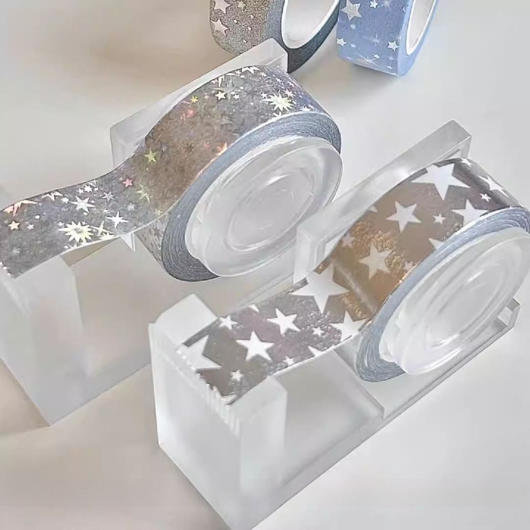 Good-Looking ins Windy Silver Star Tape Blogger's Same Style Korean Handbook Tape Multifunctional Packing Decorative Sticker
