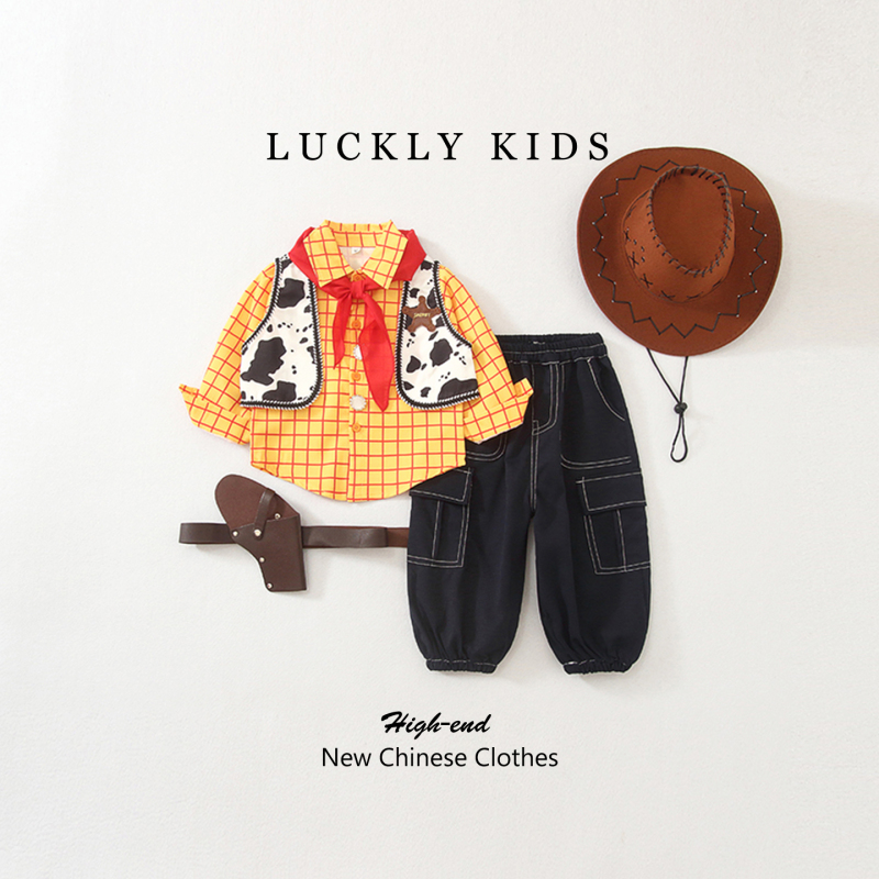 Woody Kidsren's Clothing Toy Story Boys' Cowboy Performance Costume Girls' Trish Cos Halloween Suit Woody Kidsren's Clothing Toy Story Boys' Cowboy Performance Costume Girls' Trish Cos Halloween Suit