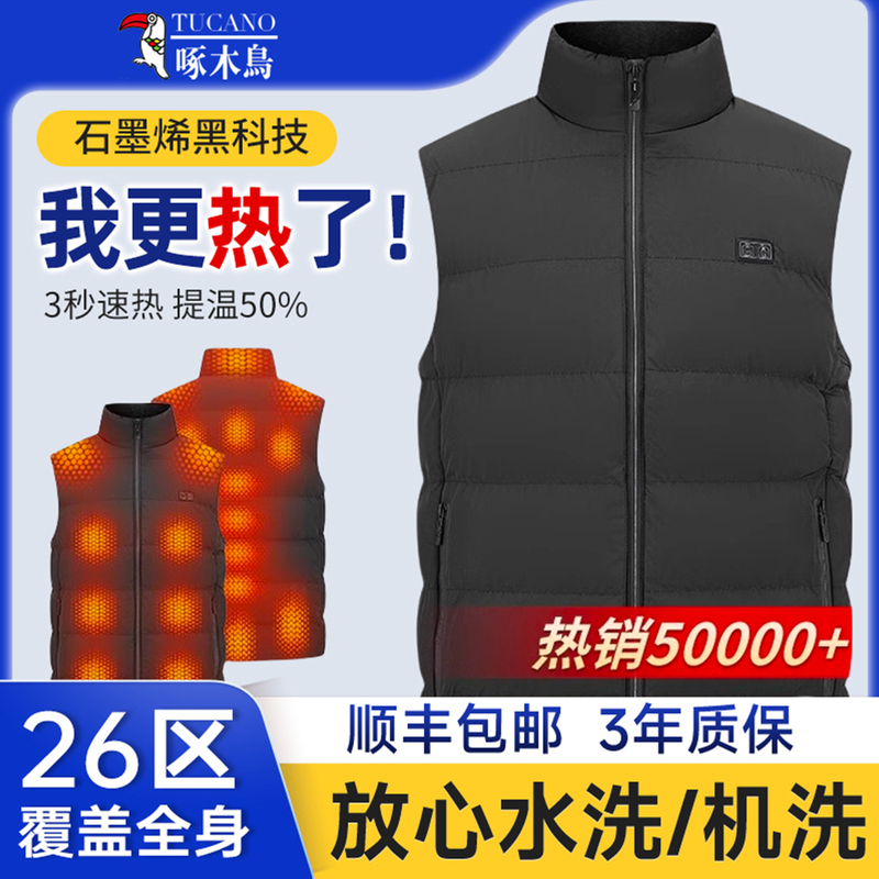 Winter Electric Heating Vest for Men, Smart Heating Clothing for Women, Cold-Proof Cycling Electric Heating Vest, Rechargeable Vest