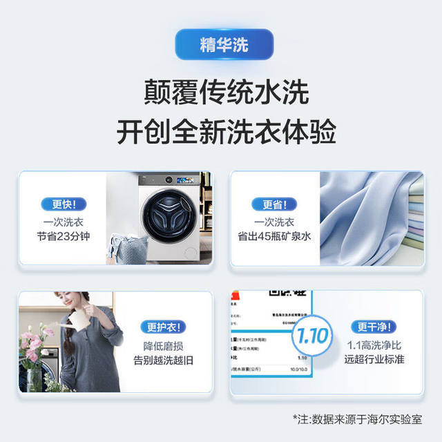 Haier Yunxi Drum Washing Machine White Essence Wash Direct Drive Intelligent Dispensing Xqg100-Bd14386Wtlu1