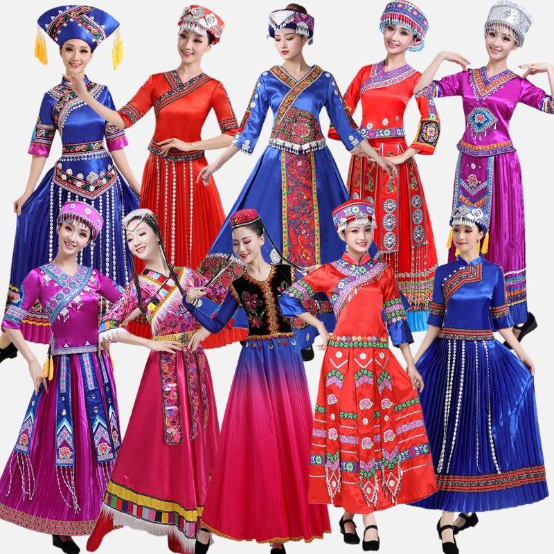 Новая быстросъемная одежда для этнических меньшинств Chengkeshi Yugu, Sala, Ewen, Qiang, Luoba, Pumi