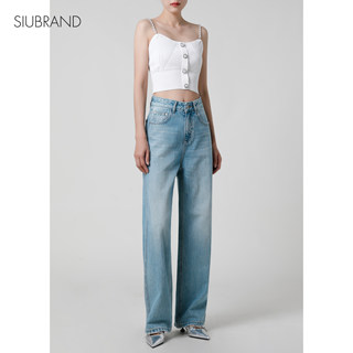 「莱赛尔直筒裤」2025年新款窄版阔腿牛仔裤女高腰垂感浅色拖地裤