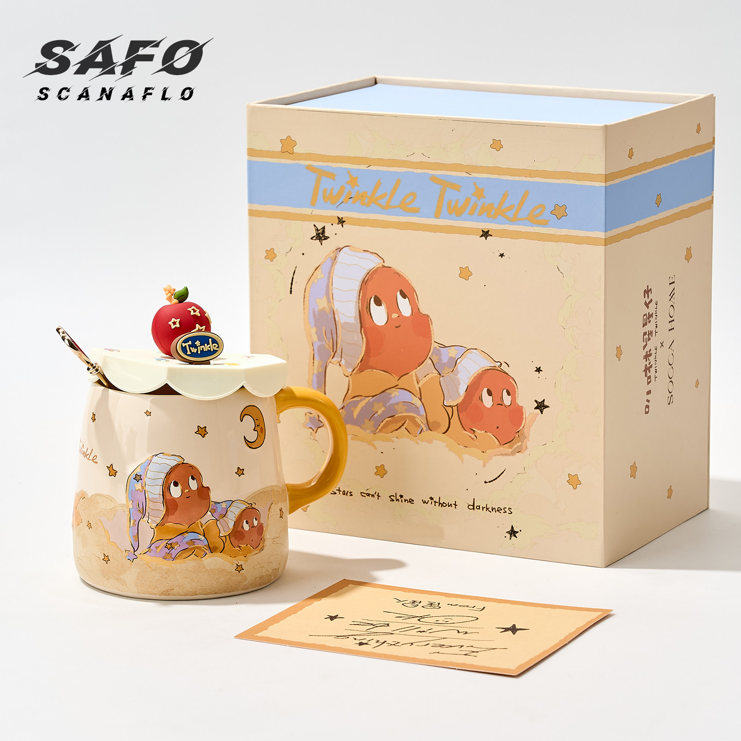 SAFO Star cup Кружка с крышкой и ложкой, парная чашка для воды, подарочная коробка, кофейная чашка, подарок девушке на день рождения