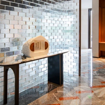 Ultra-white glass brick bathroom home partition wall colorful ice crystal pattern closed brick square half wall hollow brick square