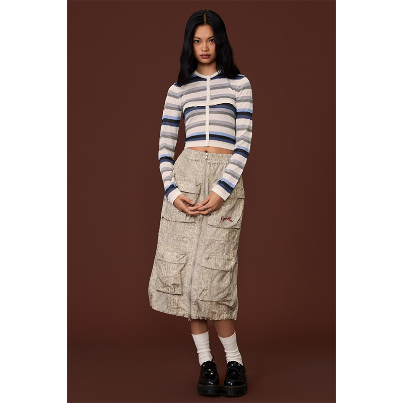 Goodbai Goodees Colorful Striped Detachable Slim-Fit Cardigan