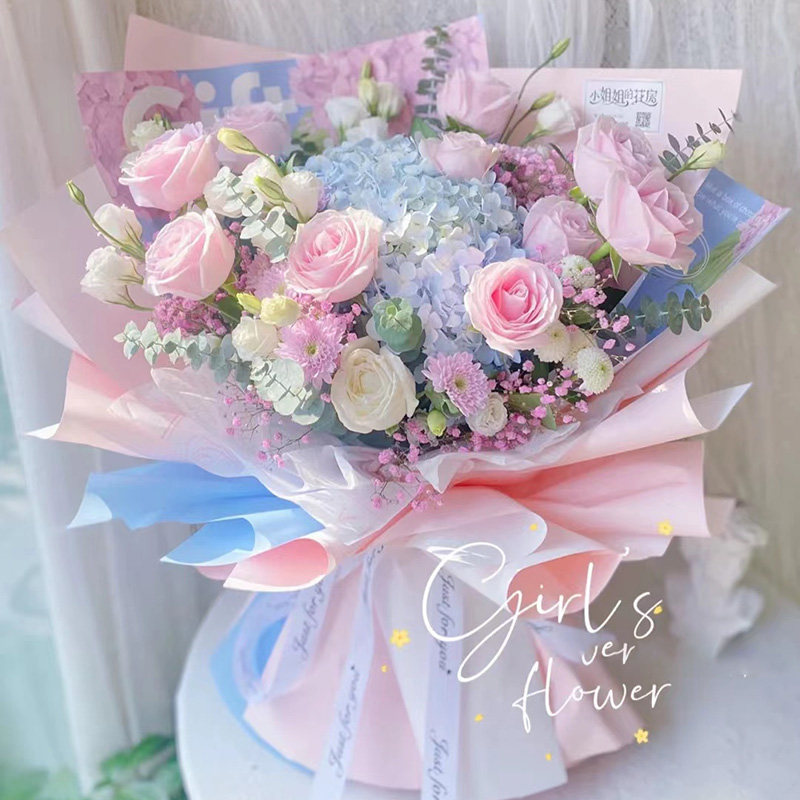 Flower delivery same city champagne rose sunflower graduation bouquet Shanghai Beijing Hangzhou Guangzhou birthday delivery shop