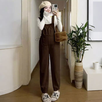 Corduroy autumn and winter velvet suit for maternity overalls