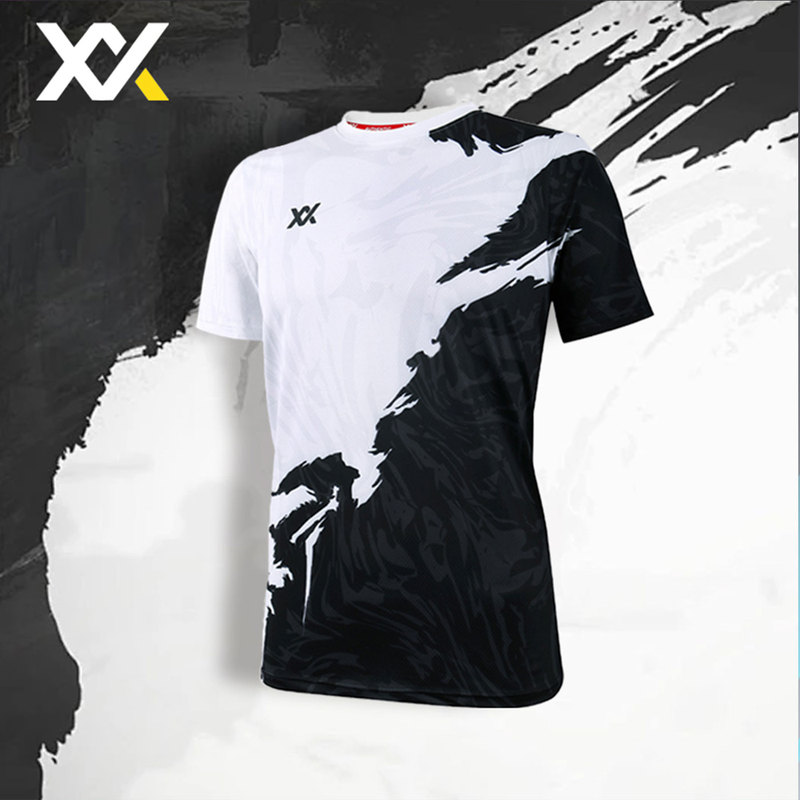 Maxx Genuine Summer Breathable Quick-Drying Short-Sleeved Competition Clothing Round Neck T-Shirt Personalized Loose Ice-Feel Badminton Clothing