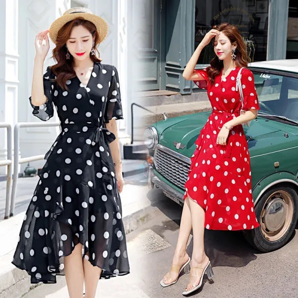 Loss Impulse Big Sale Processing Dress 2022 Summer New Women's Korean Style Design Niche Short Sleeve Wave