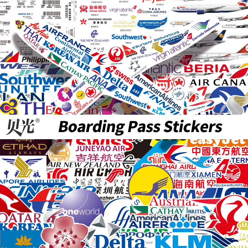 【Series】Airline Logo Stickers from Various Countries, Suitcase Luggage Check-In Tags, Decorative Stickers, Waterproof