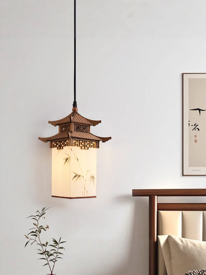 Song-Style Aesthetic Decorative Small Chandelier, New Chinese-Style Antique-Style House Lamp, Ancient Building Hexagonal Pavilion, Corridor Entrance Lamp