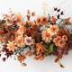 Винтажная цветочная композиция из искусственных цветов коричневого цвета для украшения стен, витрин, сцен, свадебных торжеств, декора проходов на мероприятиях, из шелковых цветов.