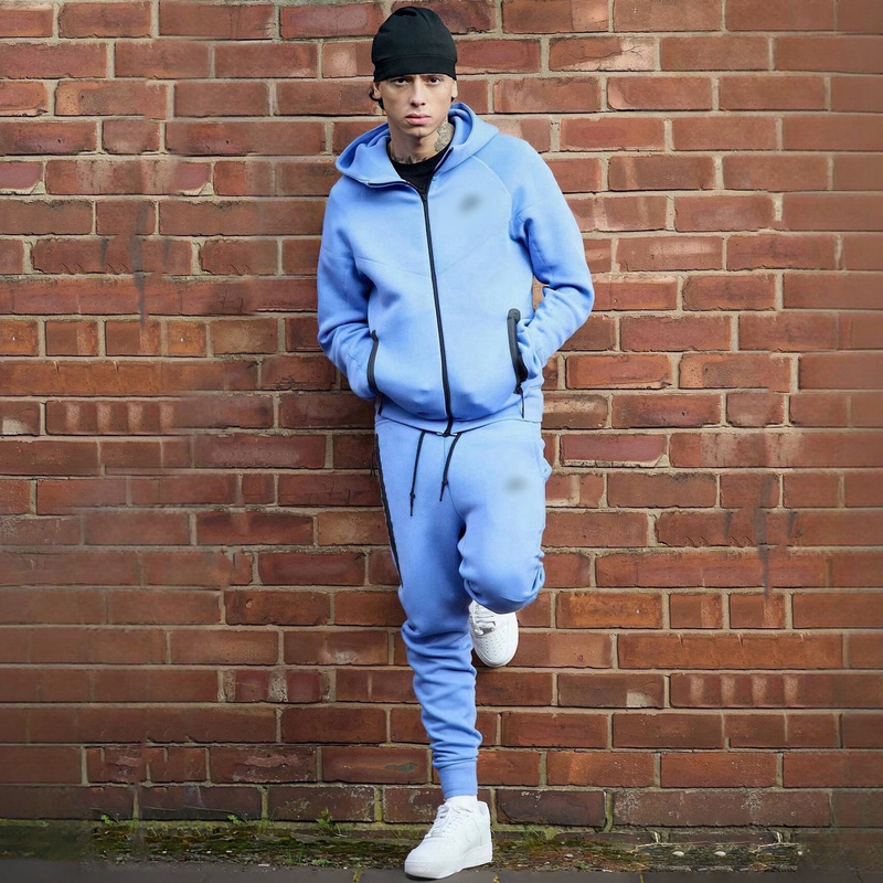 Windrunner New Sports Sweatshirt Set Tech Fleece Same Style as European and American Celebrities Hip-Hop Street Style