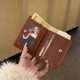 Korean women's small wallet, coin purse, women's card holder, all-in-one, light and compact storage bag, card holder, student wallet, high-end