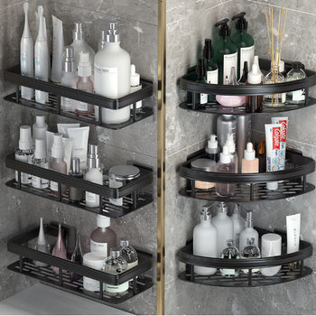 No punch-out toilet bathroom storage rack wall-mounted