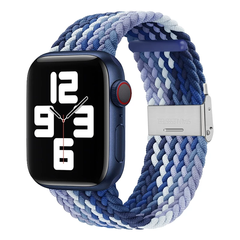 Подходит для ремешка из нейлона iwatch8/S9 Apple watch с плетёной пряжкой, ремешок для applewatch11/10/7/6/se/5/4/3, универсальный запястный ремешок, замена для мужчин и женщин, 49