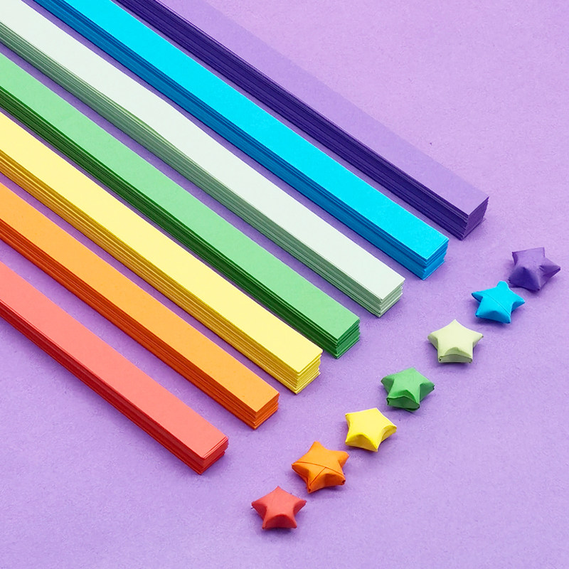 许愿瓶子DIY教程：渐变黄幸运星星折纸条，520生日礼物的心愿瓶制作全攻略！