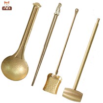 Copper Chopsticks Clip Carbon Handmade Old Bronze Ware Fragrant Road Charcoal Shovel Carbon Ash Copper Shovel Fire Tongs Copper Hammer Charcoal Stove Tea Stove Fire Chopsticks
