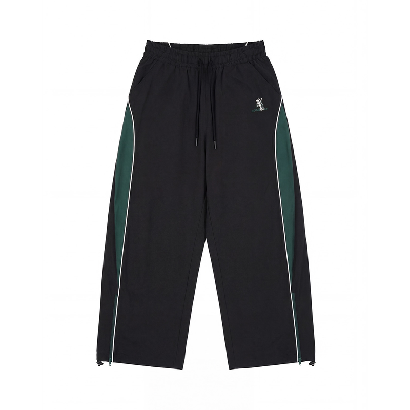 Sod Co. “Red Mill” Embroidered Color Block Sweatpants, Curved Wide-Leg Patchwork, New Spring/Summer Style