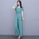 Chiffon falling feeling wide-leg pants suit women's summer 2023 new summer women's temperament one-piece trousers two-piece set tide