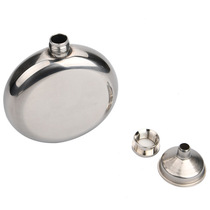 Mens funnel 110g with small round flask mirror stainless steel glossy portable 5 ounces