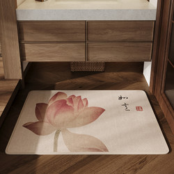 New Chinese-Style Bathroom Non-Slip Mat, No-Wash, Stain-Resistant, Toilet Entrance, Shower Absorbent, Quick-Drying, Foot-Wiping Mat, Bathroom Carpet