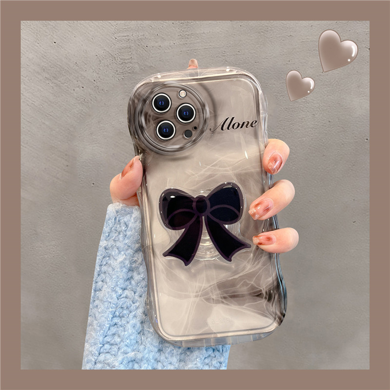 Suitable for Apple 15Pro Ink Wash Painting 14Plus Phone Case 12 Full Coverage Iphone13Pro Transparent 11 Silicone Protective Case XS Anti-Drop 8 Soft Case Fashionable 7 Bow Stand