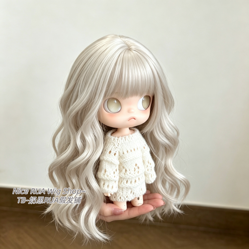 8-Point Molly Jasmine Zsiga Ga Zi Sister Wig, Platinum Blonde Long Curly Hair, Can Be Styled and Trimmed