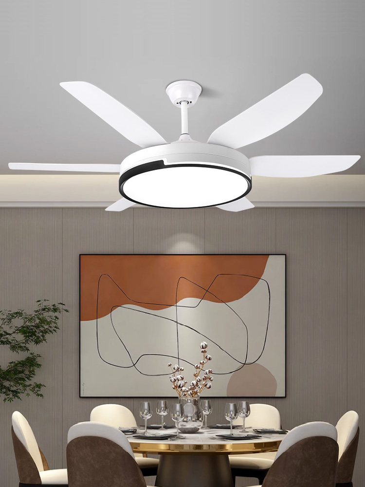 Chigo Large-Size Ceiling Fan Light for Living Room and Dining Room, New Model Fan Light Chandelier with Integrated Fan, Full Spectrum Fan Light