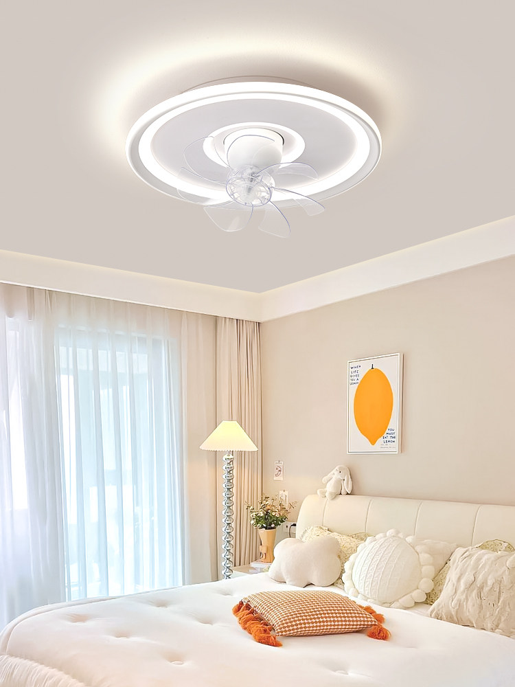 Chigo Full Spectrum Eye Protection Bedroom Ceiling Fan Light Ultra-Thin All-In-One Invisible Ceiling Fan Light with Electric Fan Chandelier