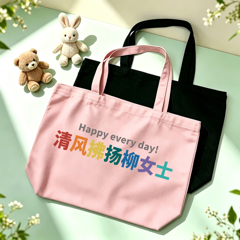 The Breeze Blows Gently, and the Lady's Surname Is a Homophone with the Name Liu. Canvas Bag with Picture, Large Capacity, Creative Gift, DIY Gift The Breeze Blows Gently, and the Lady's Surname Is a Homophone with the Name Liu. Canvas Bag with Picture, Large Capacity, Creative Gift, DIY Gift